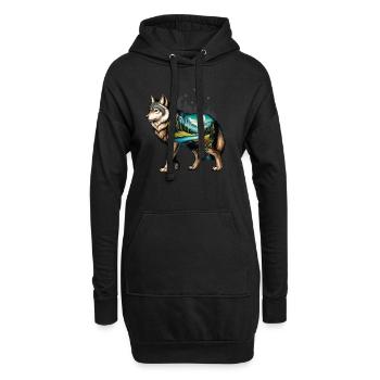 Wilderness Inside the Bear Retro Vintage - Sweat-shirt à capuche long Femme - noir - Devant