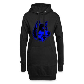 Portrait d’animal de chien Akita - Sweat-shirt à capuche long Femme - noir - Devant