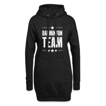 Badminton Team - Hoodie-Kleid - Schwarz - Vorne