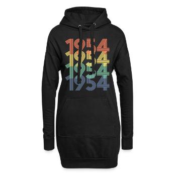 1954 70. Geburtstag Männer Frauen 70 Jahre alt Jahrgang - Hoodie-Kleid - Schwarz - Vorne