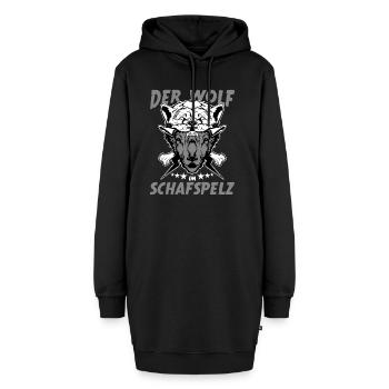 Wolf im Schafspelz, Wölfe, Schafe, Geschenkidee - Hoodie-Kleid - Schwarz - Vorne