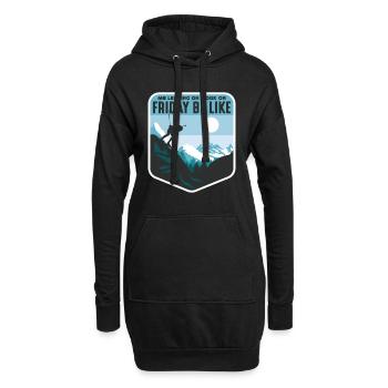 Quitter le travail le vendredi, Ski, Alpes, Vacances - Sweat-shirt à capuche long Femme - noir - Devant