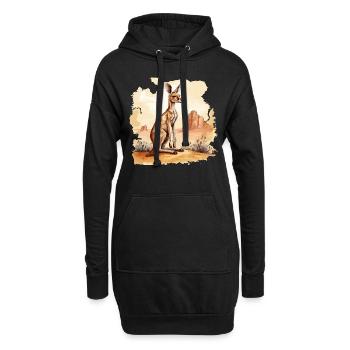 Kangourou Bébé Kangourou Marsupial Kangourou - Sweat-shirt à capuche long Femme - noir - Devant