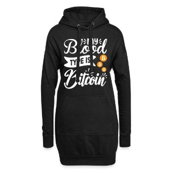 Bitcoin BTC Crypto Blockchain Münze Börse - Hoodie-Kleid - Schwarz - Vorne