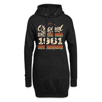 Original 1961 Jahrgang - 1961 Geburtstagsgeschenk - Hoodie-Kleid - Schwarz - Vorne