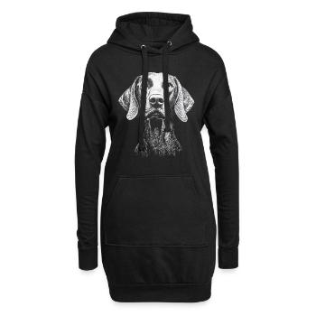 Braque de Weimar Portrait Chien de chasse Chiens de chasse Chiens - Sweat-shirt à capuche long Femme - noir - Devant