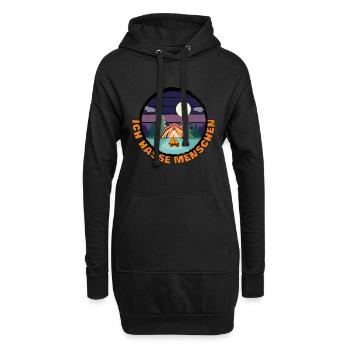 Ich hasse Menschen - Hoodie-Kleid - Schwarz - Vorne