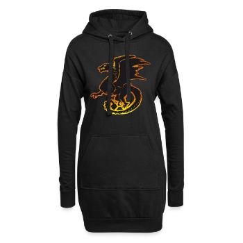 Dragons, Dragons, dragon, draco, Feu, fire - Sweat-shirt à capuche long Femme - noir - Devant