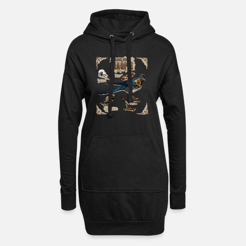 Steampunk Clockwork Magpie - Hoodie Dress - black