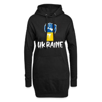 Ukraine Konflikt Ukraine Krieg - Hoodie-Kleid - Schwarz - Vorne