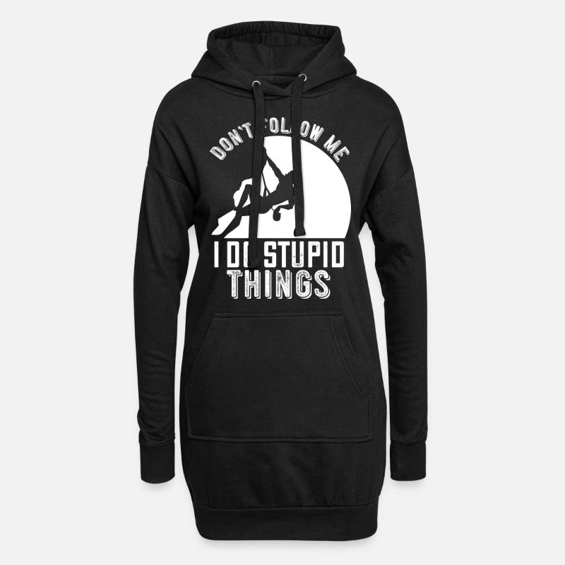 Klettern Lustiger Spruch Geschenk Kletterer Berge - Hoodie-Kleid - Schwarz