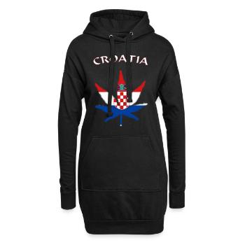Croatia - Hoodie-Kleid - Schwarz - Vorne