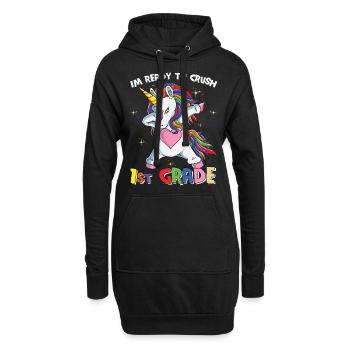 Je suis prêt à écraser les filles arc-en-ciel de 1ère année garçons - Sweat-shirt à capuche long Femme - noir - Devant