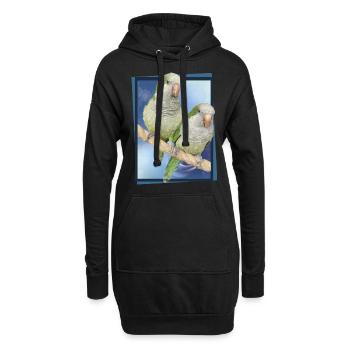 Perruche d’Argentine - Sweat-shirt à capuche long Femme - noir - Devant