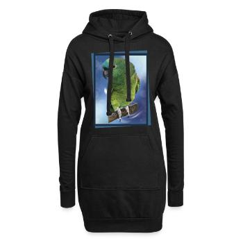Die Blaustirnamazone - Hoodie-Kleid - Schwarz - Vorne