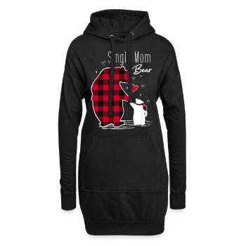 Single Mom Bear - Hoodie-Kleid - Schwarz - Vorne