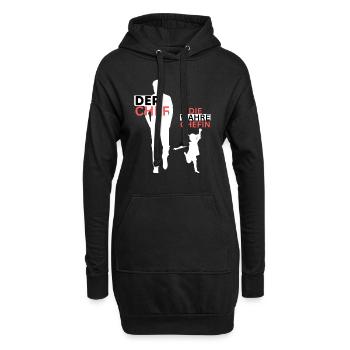 Vater Tochter Partnerlook Vatertag Papa Tochter - Hoodie-Kleid - Schwarz - Vorne