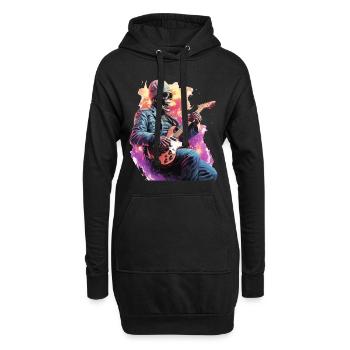 Skeleton jouant de la guitare électrique - Sweat-shirt à capuche long Femme - noir - Devant