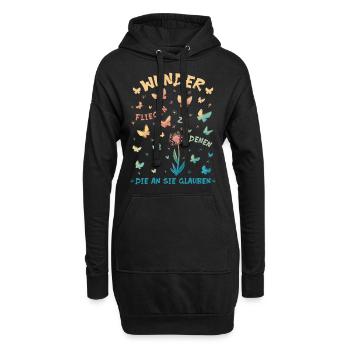 Wunder fliegen zu denen, die an sie glauben - Mut - Hoodie-Kleid - Schwarz - Vorne