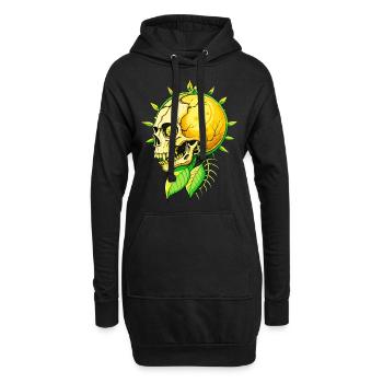 Crâne de citron // Crâne Citron // Citron vert FS0060 - Sweat-shirt à capuche long Femme - noir - Devant
