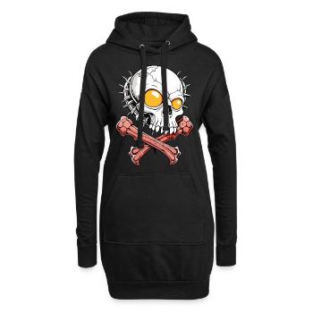 Bacon and Egg Skull // Speck & Ei Totenkopf FS0156 - Hoodie-Kleid - Schwarz - Vorne