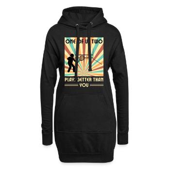 Einer Von Uns Beiden Spielt Besser Als Du Squash - Hoodie-Kleid - Schwarz - Vorne