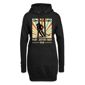 Einer Von Uns Beiden Spielt Besser Feldhockey - Hoodie-Kleid - Schwarz - Vorne