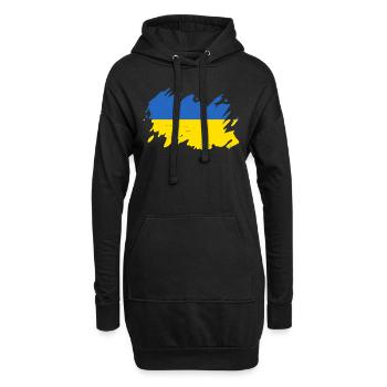 Ukraine Flagge Farbklecks Kazantip Kiew - Hoodie-Kleid - Schwarz - Vorne