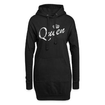 Queen Partnerlook King & Queen Geschenk - Hoodie-Kleid - Schwarz - Vorne