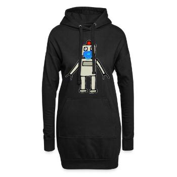 Baby Roboter mit Schnuller - Hoodie-Kleid - Schwarz - Vorne