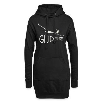 Segelflugzeug - Hoodie-Kleid - Schwarz - Vorne