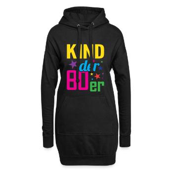 Kind der 80er - Hoodie-Kleid - Schwarz - Vorne