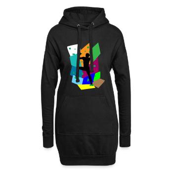 Bouldern Sport Klettern Fels Kletterhalle Geschenk - Hoodie-Kleid - Schwarz - Vorne