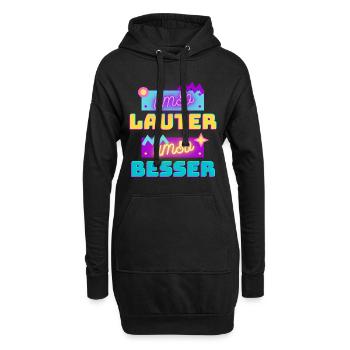 umso lauter umso besser - Hoodie-Kleid - Schwarz - Vorne