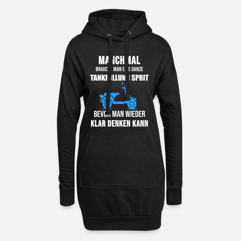 Moped Mofa Rollerfahrer Roller Cooles Geschenk - Hoodie-Kleid - Schwarz