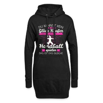Handball Mädchen Handballerin Spruch Geschenk - Hoodie-Kleid - Schwarz - Vorne