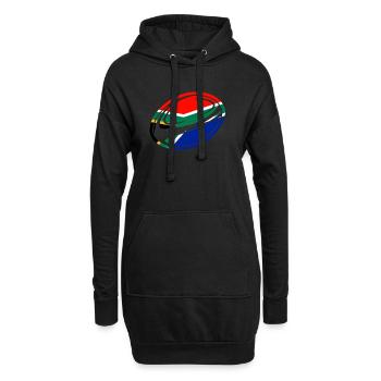 South Africa rugby motif gift - Hoodie Dress - black - Front