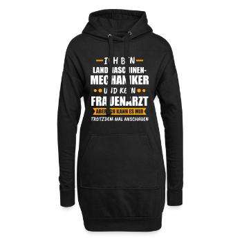 Landmaschinenmechaniker Traktor Traktoren Geschenk - Hoodie-Kleid - Schwarz - Vorne