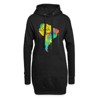 Südamerika - Hoodie-Kleid - Schwarz - Vorne