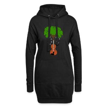 Violine - Hoodie-Kleid - Schwarz - Vorne