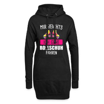 Rollschuh Rollschuhe Rollschuhlaufen Geschenk - Hoodie-Kleid - Schwarz - Vorne