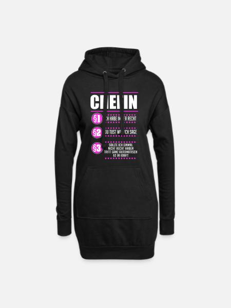 Chefin Chef Vorgesetzte Geschenk - Hoodie-Kleid - Schwarz