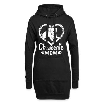 Chiweenie Maman Fourrure Maman Chien Amoureux Mignon Fête des Mères - Sweat-shirt à capuche long Femme - noir - Devant