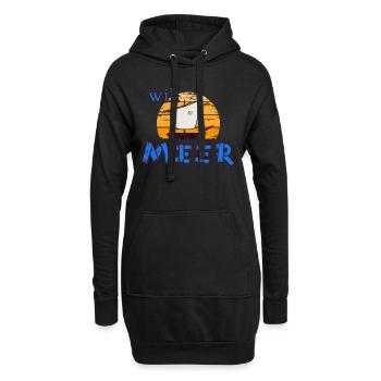 Meer Strand Urlaub - Hoodie-Kleid - Schwarz - Vorne