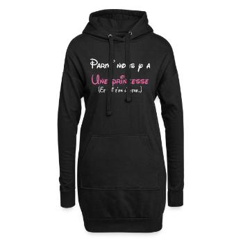 ♥Princesse c'est moi♥ - Sweat-shirt à capuche long Femme - noir - Devant