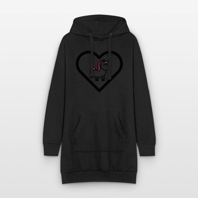 Herz Einhorn Einhörner Mädchen Kinder süß Märchen Hoodie-Kleid
