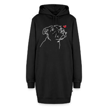 My Friends is Dog - Hoodie-Kleid - Schwarz - Vorne