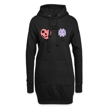 Apprendre le coeur - Sweat-shirt à capuche long Femme - noir - Devant