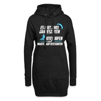 Kitesurfen Jahreszeiten - Hoodie-Kleid - Schwarz - Vorne