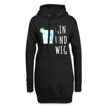 Gin und Weg - Hoodie-Kleid - Schwarz - Vorne